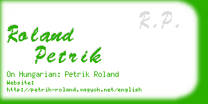 roland petrik business card